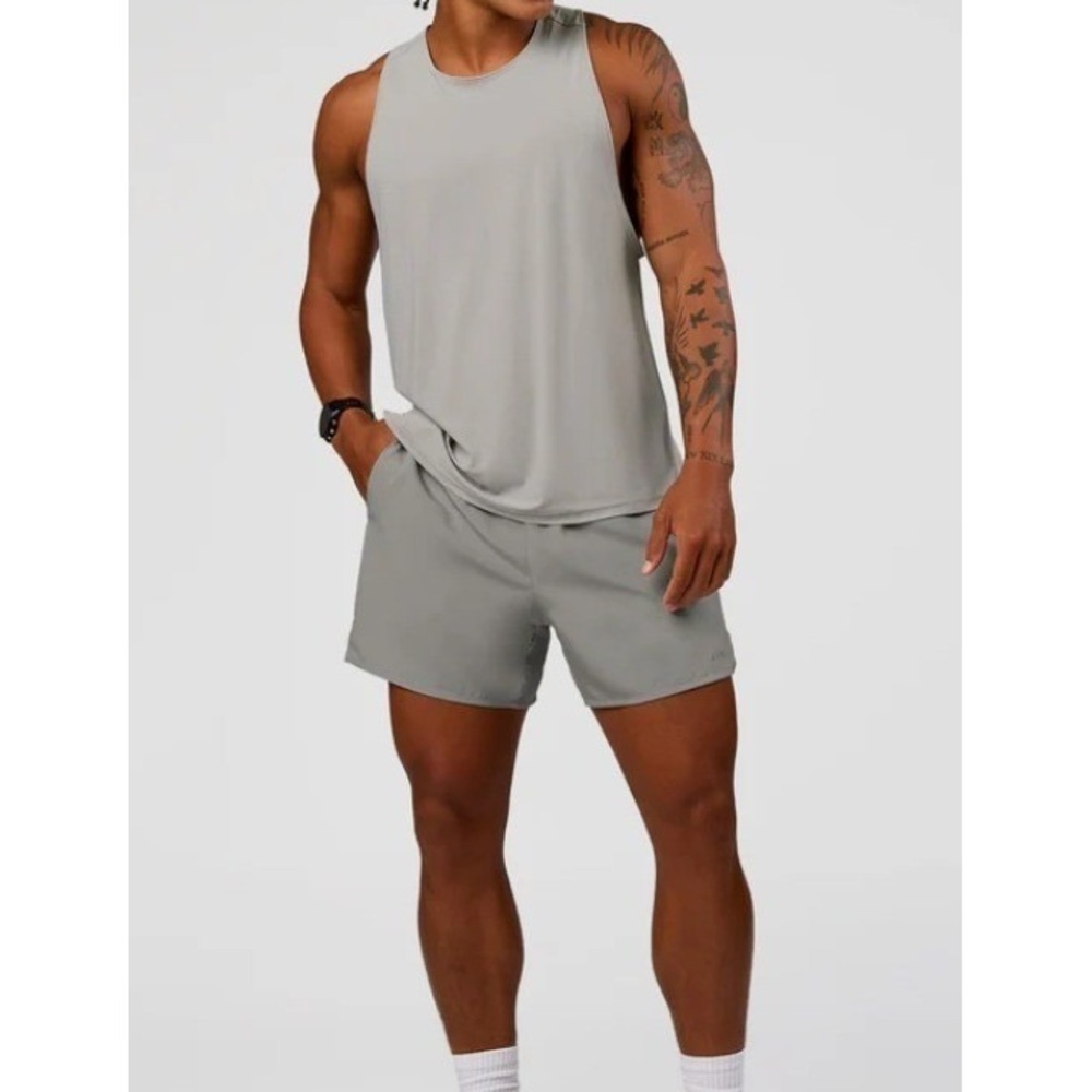 LSKD Pace 5" Lined Performance Shorts Alloy Gray Mens Size Medium NWT NEW - Picture 3 of 16